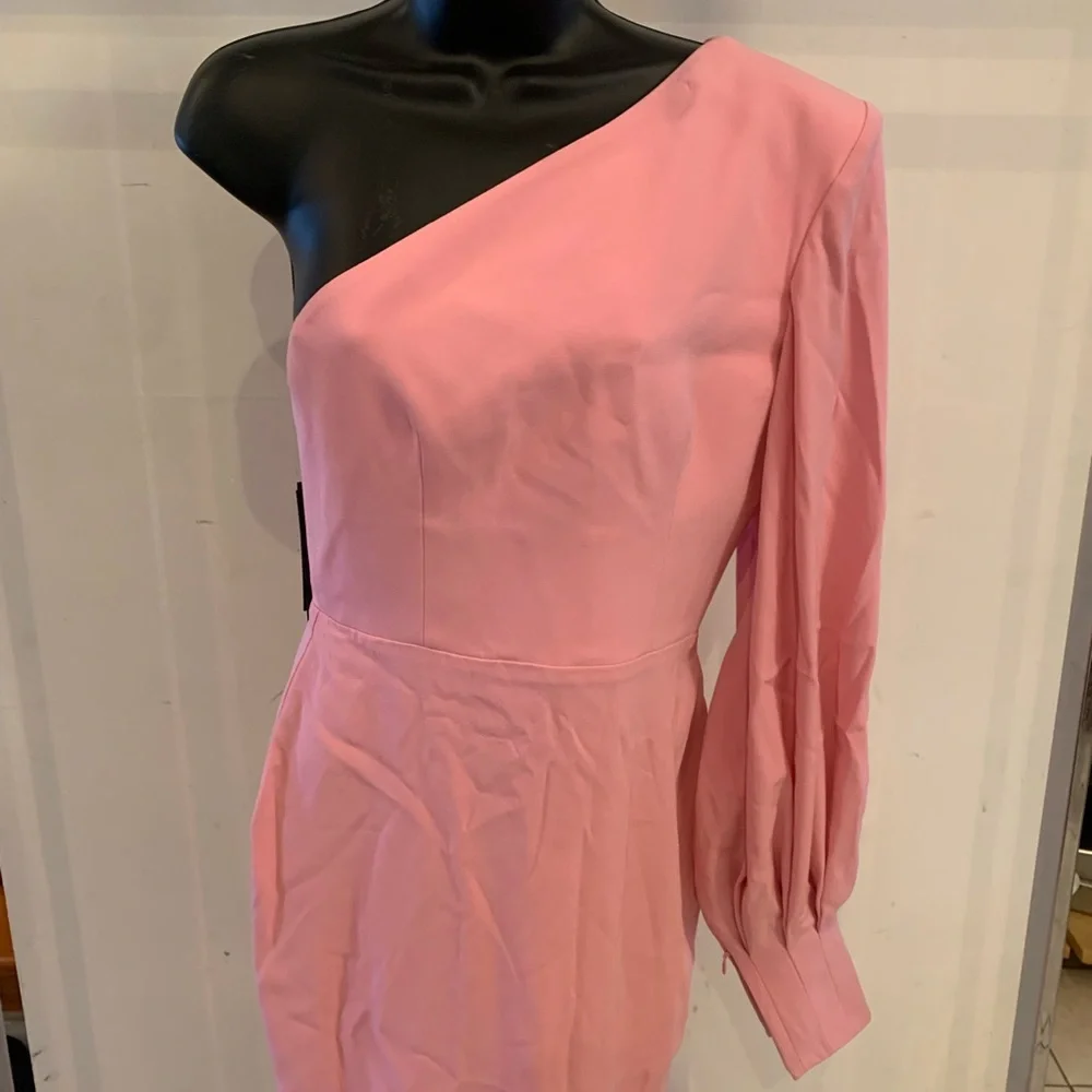 Chic One-Shoulder Pink Dress - Picture 1 of 6
